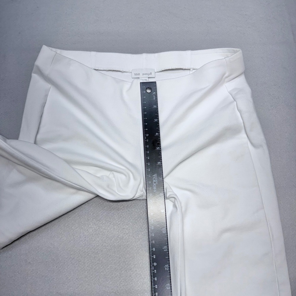 Pure Jill Slim-Leg Cropped Pants Womens XS Petite White Pima Cotton Stretch - Picture 9 of 12